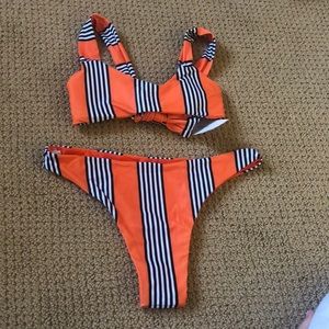 Zaful Swim - orange w/ black stripes zaful bikini Zaful Swim - orange w/ black stripes zaful bikini